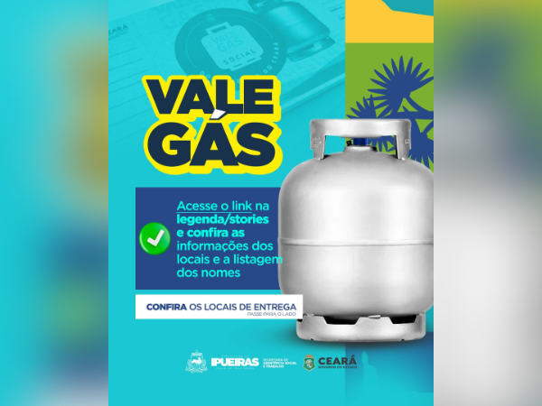 VALE GÁS SOCIAL: CONFIRA OS LOCAIS DE ENTREGA